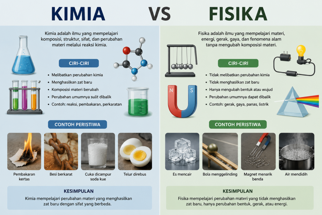 perbedaan kimia dan fisika